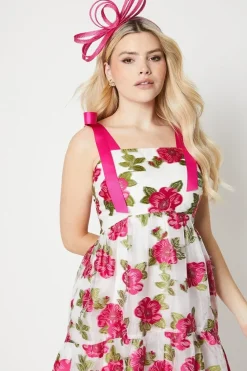 Debut London by Coast Organza Jacquard Trapeze Midaxi Dress