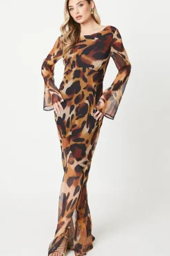 Debut London by Coast Printed Cowl Back Maxi Dress