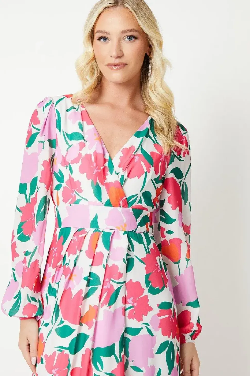Debut London by Coast Printed Peony Chiffon Maxi Dress