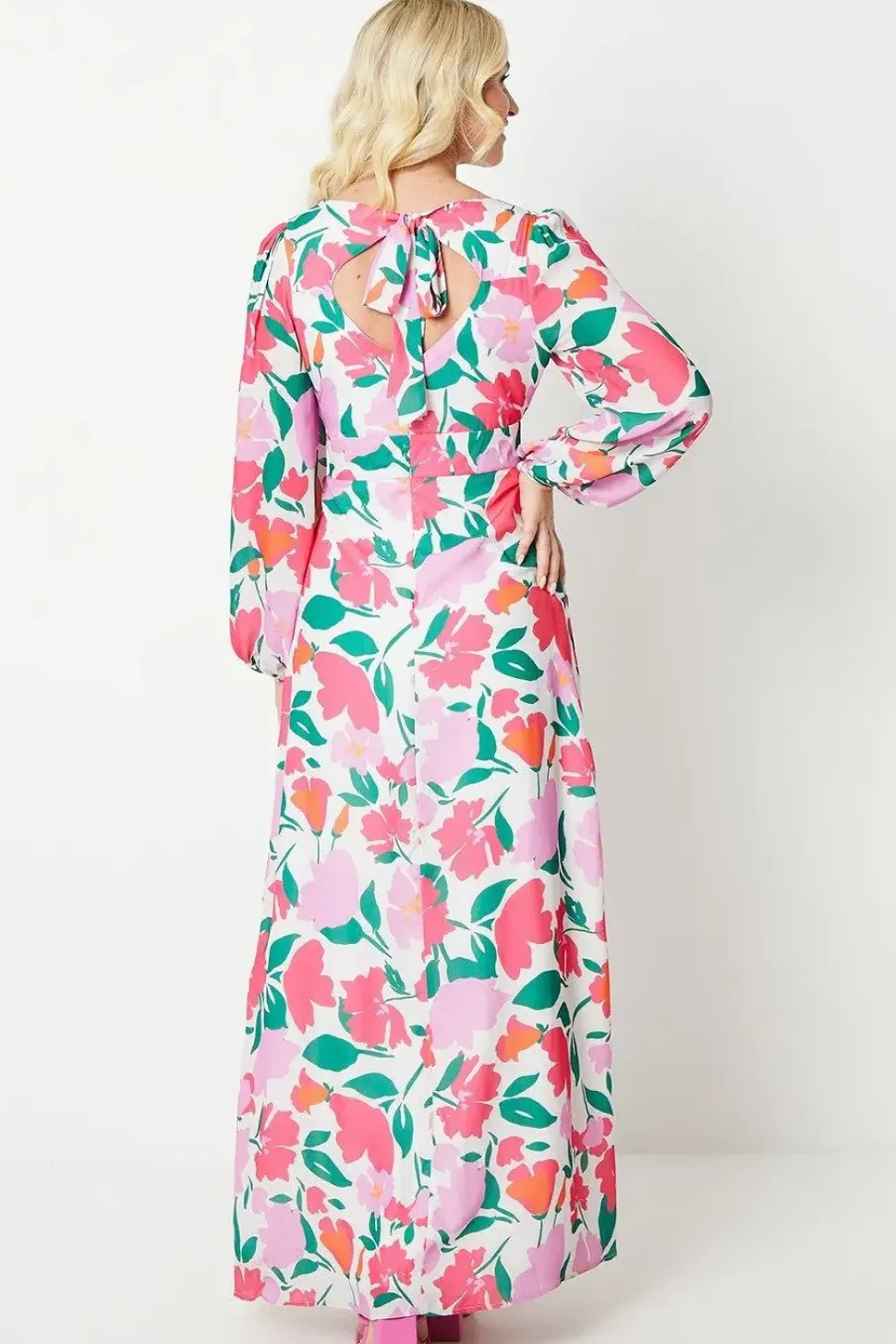 Debut London by Coast Printed Peony Chiffon Maxi Dress