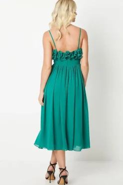 Debut London by Coast Ruffle Detail Midi Dress