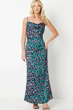 Debut London by Coast Satin Animal Printed Slip Dress