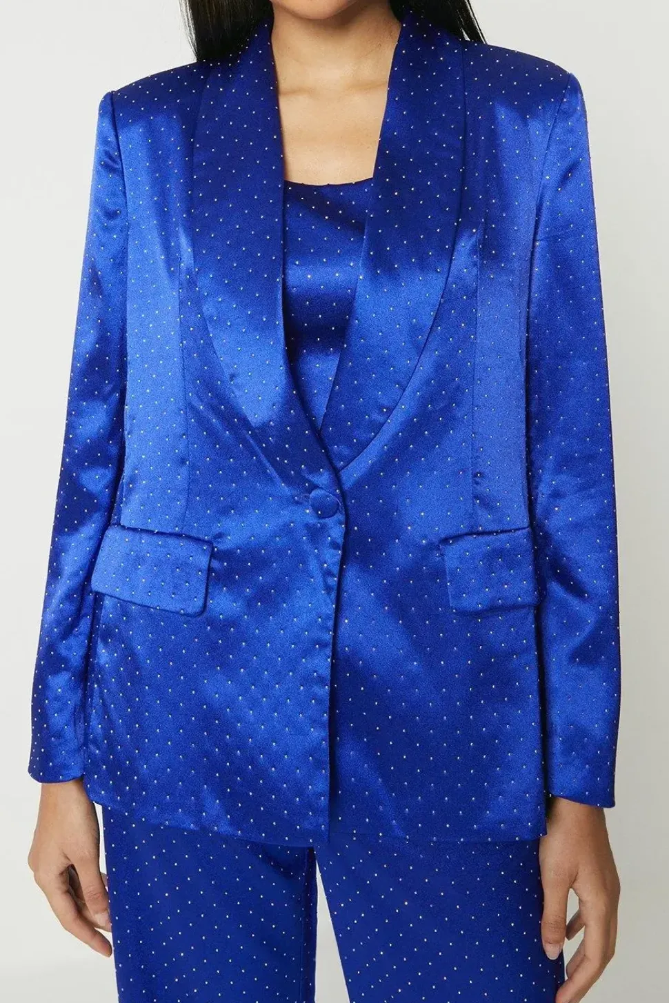 Debut London by Coast Satin Diamante Tailored Blazer