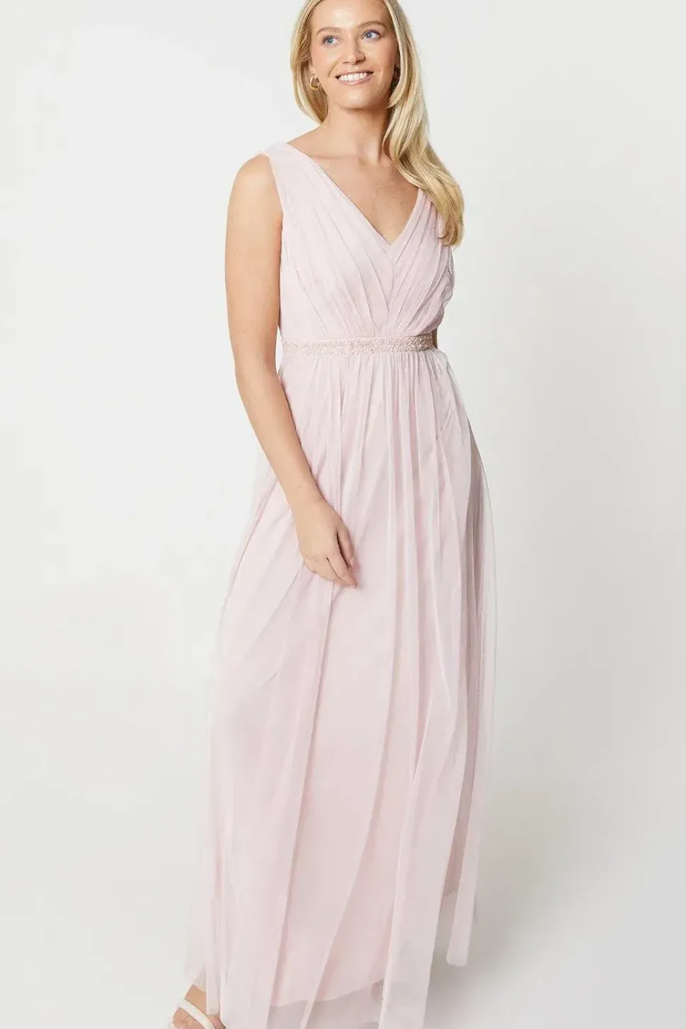 Debut London by Coast Sequin Detail Mesh Bridesmaids Maxi Dress