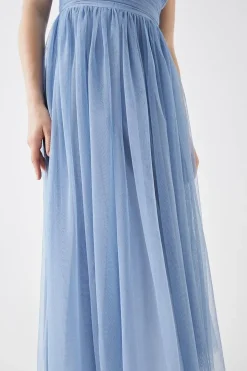 Debut London by Coast Sequin Top Mesh Midi Dress