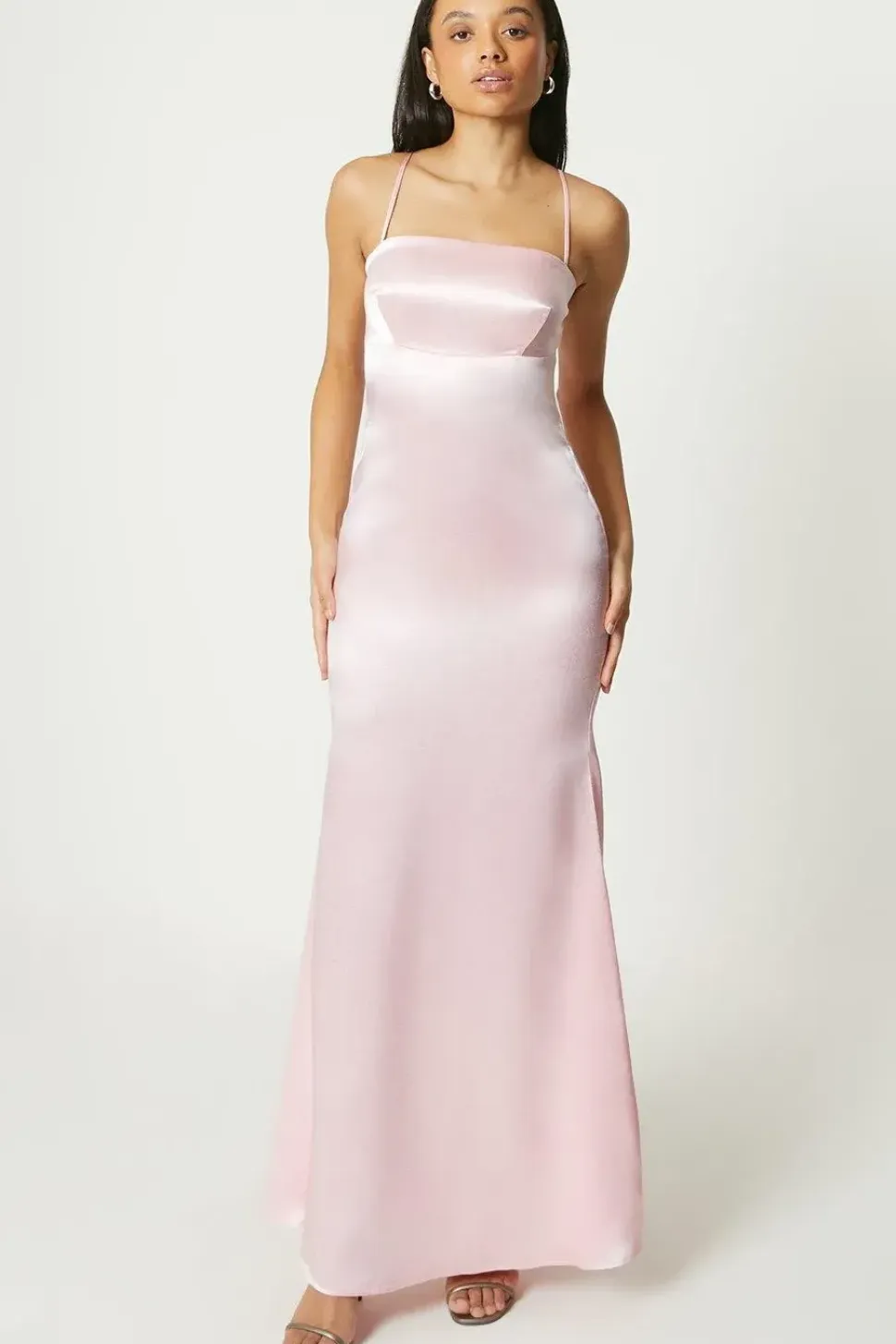 Debut London by Coast Strappy Satin Maxi Dress