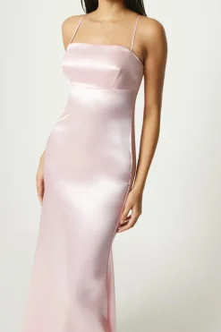 Debut London by Coast Strappy Satin Maxi Dress