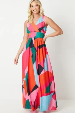 Debut London by Coast V Neck Full Skirted Maxi Dress
