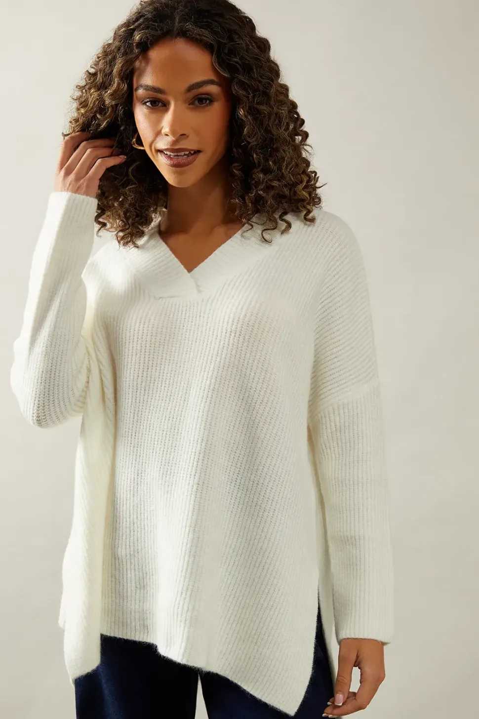 Deep V Neck Poncho