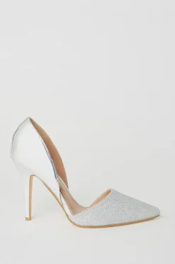 Dejas Glitter Mirror Metallic Court Shoes