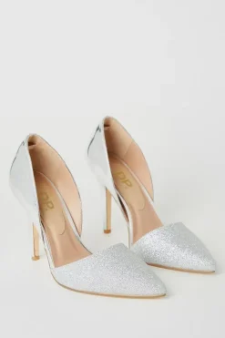Dejas Glitter Mirror Metallic Court Shoes