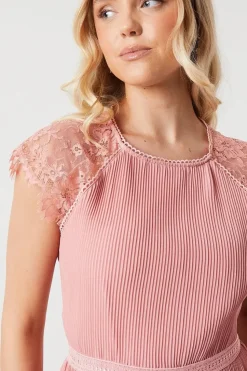 Delicate Lace Bodice Maxi Bridesmaids Dress
