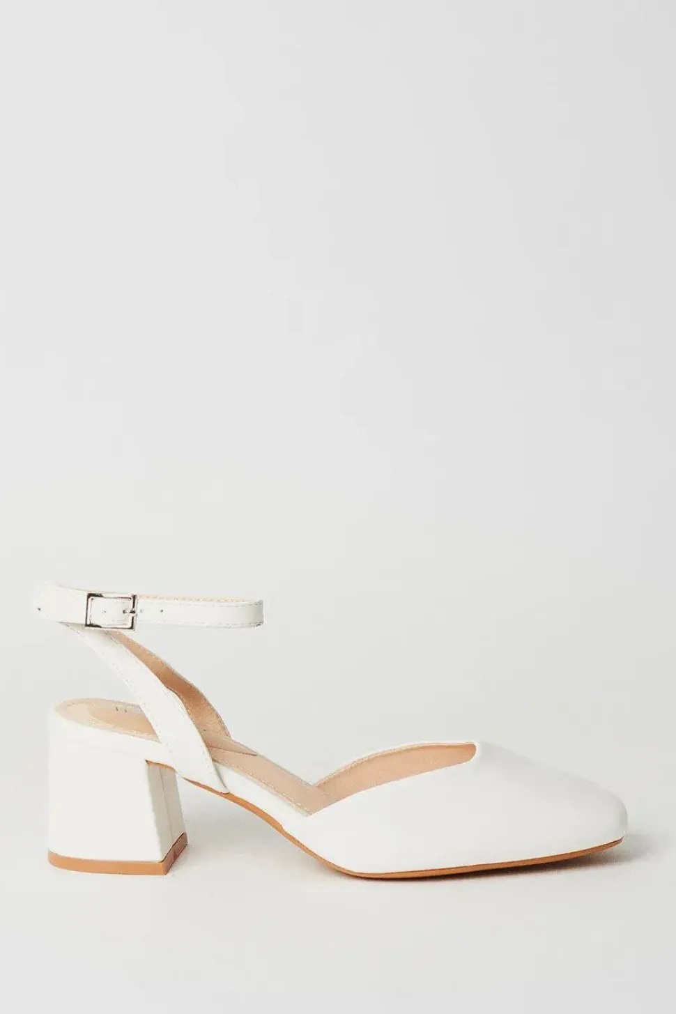 Delira Open Back Square Toe Medium Block Heel Court Shoes
