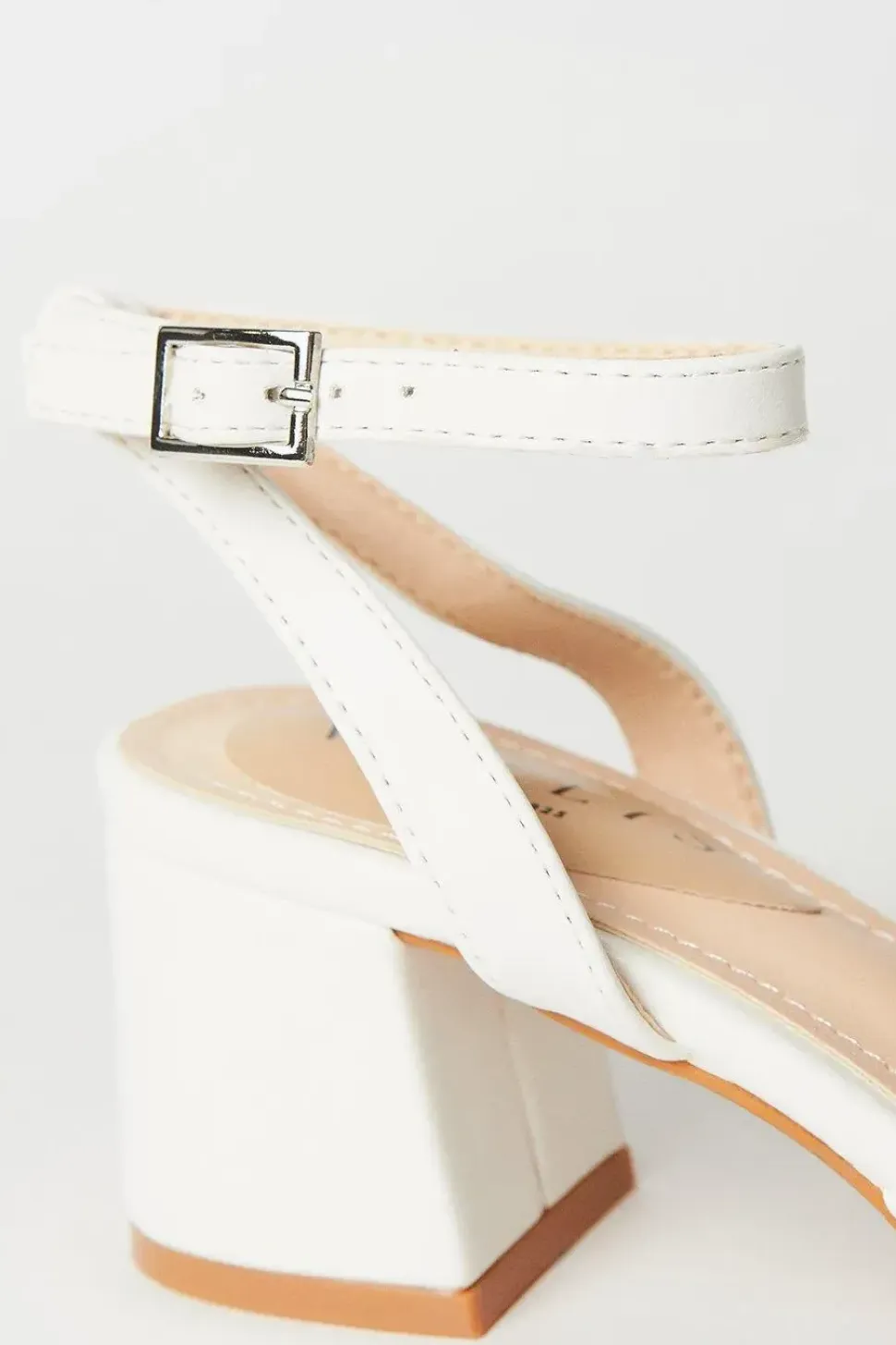 Delira Open Back Square Toe Medium Block Heel Court Shoes