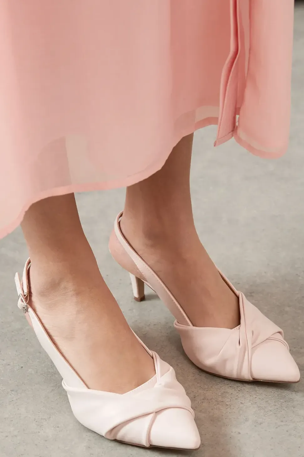 Delish Twist Front Slingback Pointed Court Shoes