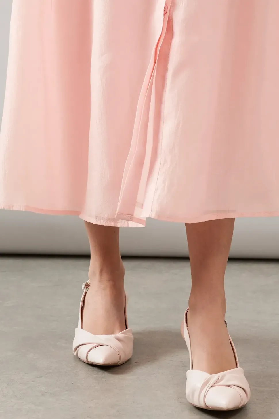 Delish Twist Front Slingback Pointed Court Shoes