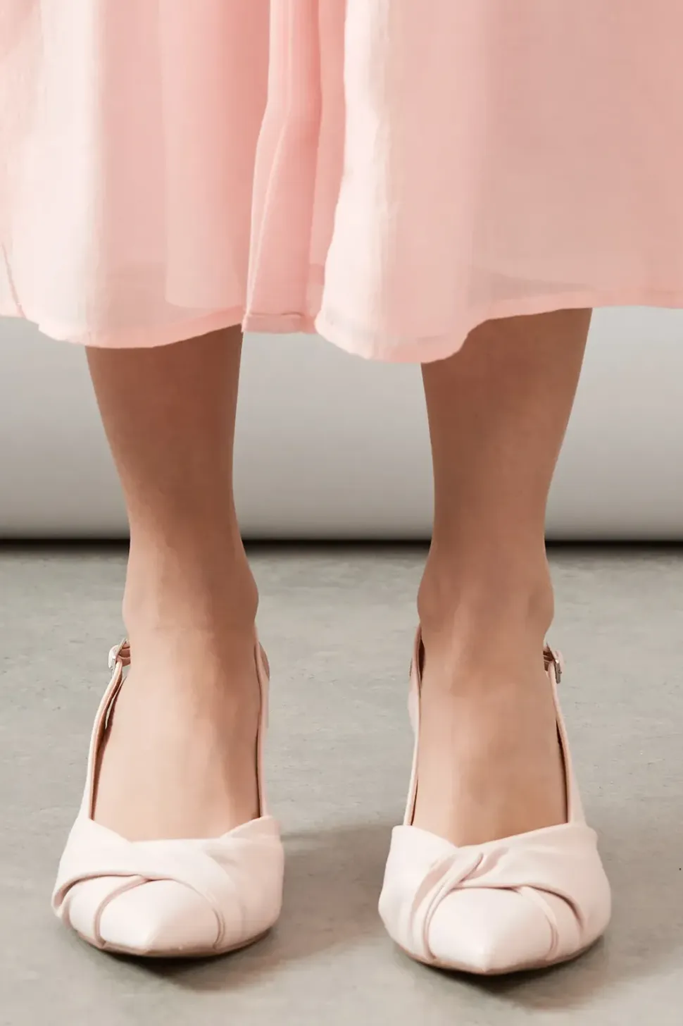 Delish Twist Front Slingback Pointed Court Shoes