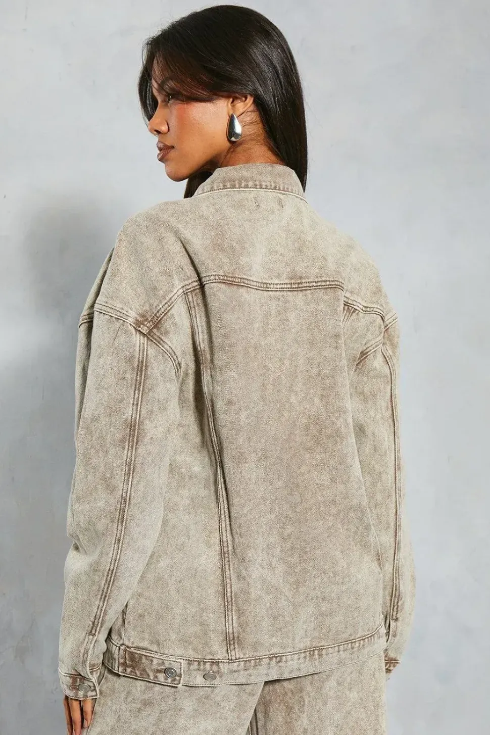 Denim Acid Wash Oversized Jacket