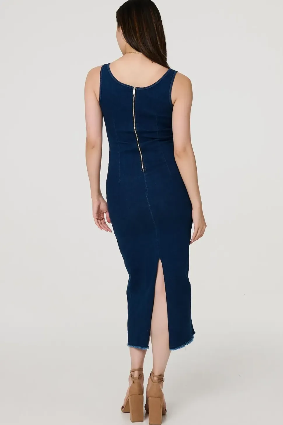 Denim Bodycon Midi Dress