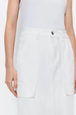 Denim Cargo Midi Skirt