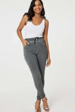 Denim Embellished Side Jeggings