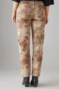 Denim Lace Up Straight Leg Jean
