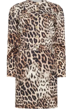 Denim Leopard Print Dress