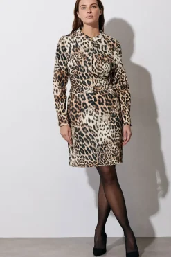 Denim Leopard Print Dress