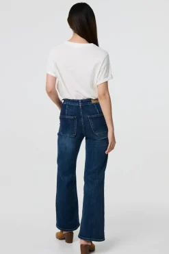 Denim Pocket Detail High Waist Jeans