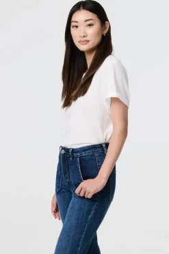 Denim Pocket Detail High Waist Jeans
