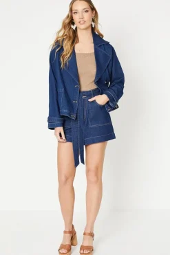 Denim Short Trench Coat