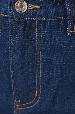 Denim Split Detail Midi Skirt