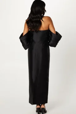 Detachable Shrug Multiway Twill Maxi Dress