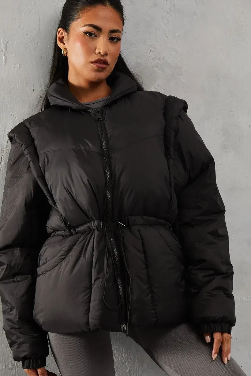 Detachable Sleeve Two In One Puffer Coat