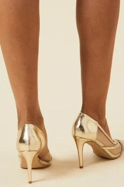 Deta D'orsay Mixed Material High Heel Court Shoe
