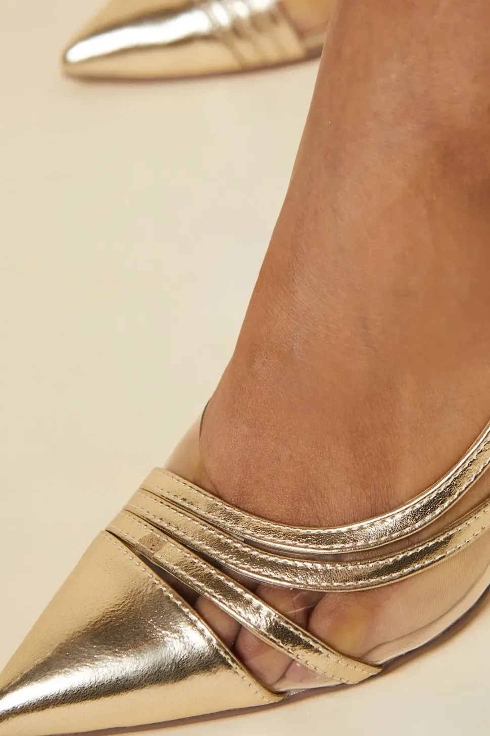 Deta D'orsay Mixed Material High Heel Court Shoe