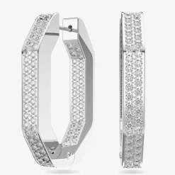 Dextera Crystal Octagon Medium Hoop Earrings 5618308