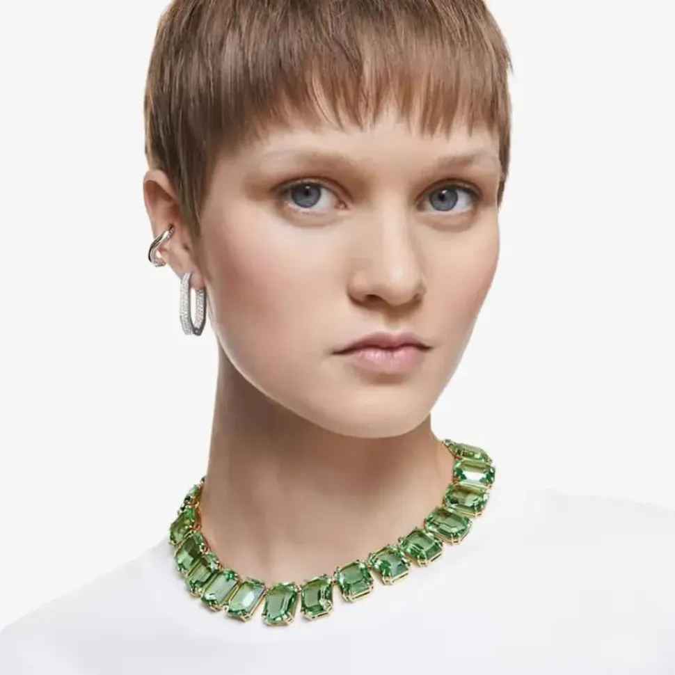 Dextera Crystal Octagon Medium Hoop Earrings 5618308