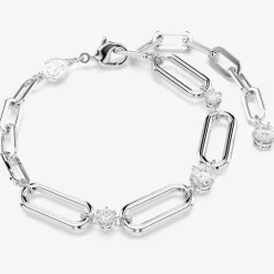 Dextera Rhodium Plated Paper Link Chain Bracelet 5683353