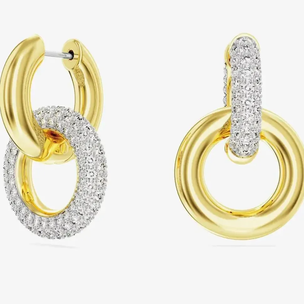 Dextera White Interlocking Loop Gold Plated Earrings 5668818
