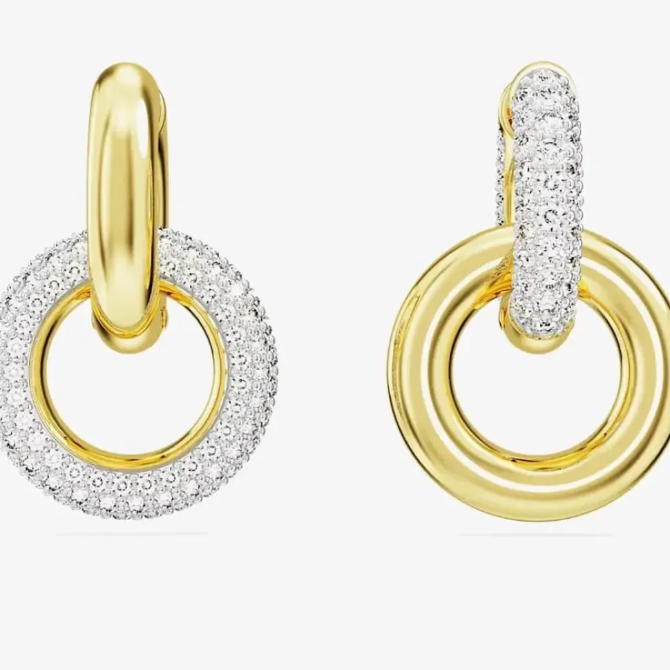 Dextera White Interlocking Loop Gold Plated Earrings 5668818