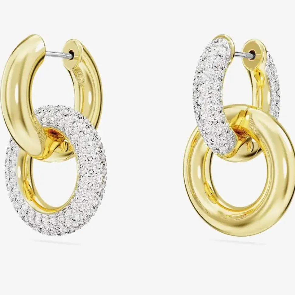 Dextera White Interlocking Loop Gold Plated Earrings 5668818