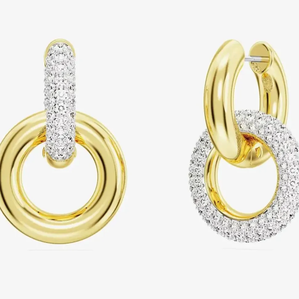 Dextera White Interlocking Loop Gold Plated Earrings 5668818