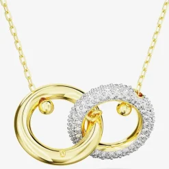 Dextera White Interlocking Loop Gold Tone Plated Necklace 5668820
