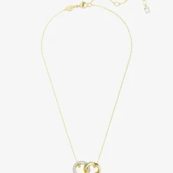 Dextera White Interlocking Loop Gold Tone Plated Necklace 5668820