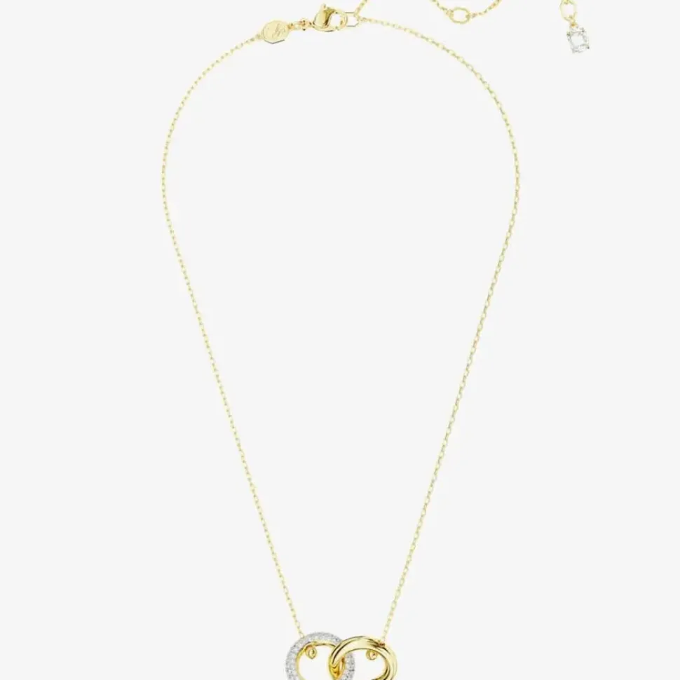 Dextera White Interlocking Loop Gold Tone Plated Necklace 5668820