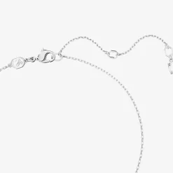 Dextera White Interlocking Loop Rhodium Plated Necklace 5670251