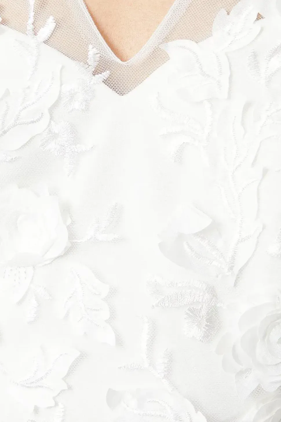 3d Floral And Ponte Angel Sleeve Wedding Dress