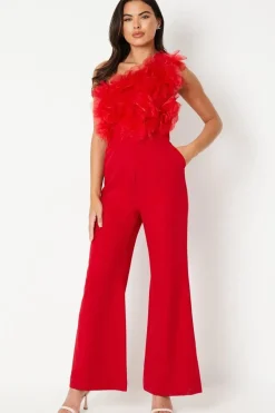 3d Floral Bodice Wide Leg Jumpsuit