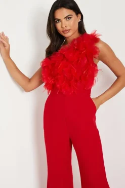 3d Floral Bodice Wide Leg Jumpsuit